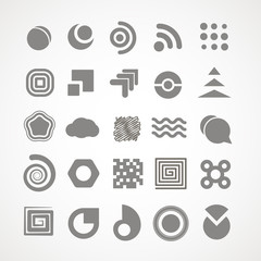 Poster - Collection of abstract grey silhouettes