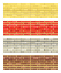 Poster - Different color brick textures collection