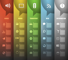 Poster - Color paper banners with different icons