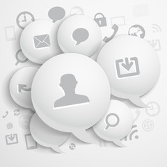 Leinwandbilder - Abstract composition of speech clouds with modern media icons