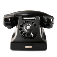 Vecchio Telefono Vintage Nero In Bachelite