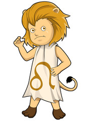 Fototapete - Cartoon style illustration of zodiac symbol, Leo