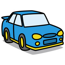 Cartoon Car 45 : Blue Rally Car