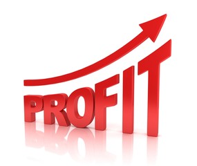Poster - profit graph with arrow