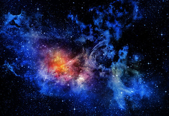 Wall Mural - starry deep outer space nebual and galaxy