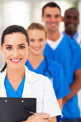 Wall Mural - group of modern smart medical team closeup