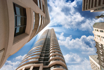 Canvas Print - Wonderful upward view of Toronto Modern Buildings and Skyscraper