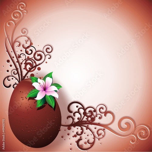 Chocolate Egg Easter Card-Uovo di Cioccolato Cornice Auguri