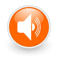 Poster - volume orange circle glossy web icon on white background