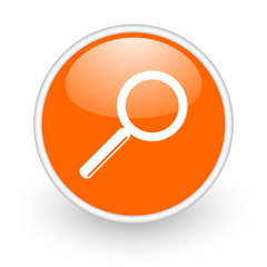 Aufkleber - search orange circle glossy web icon on white background