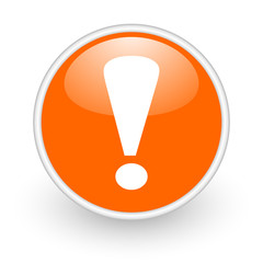 Aufkleber - exclamation sign orange circle glossy web icon