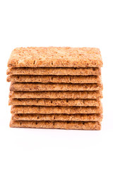 Wall Mural - Wholesome biscuits with cereal isolated on white.