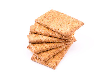 Wall Mural - Wholesome biscuits with cereal isolated on white.