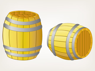 Wall Mural - Beer barrels. Style vector