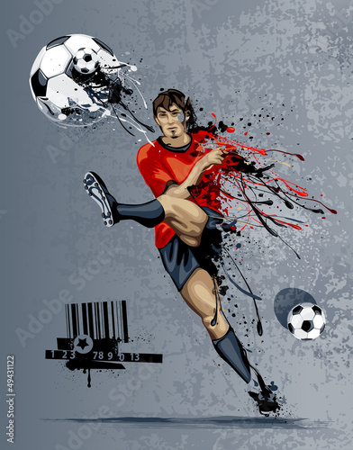 Naklejka na szybę Abstract image of soccer player