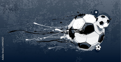 Naklejka ścienna Abstract image of soccer balls