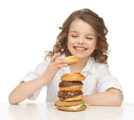 Wall Mural - girl with junk food