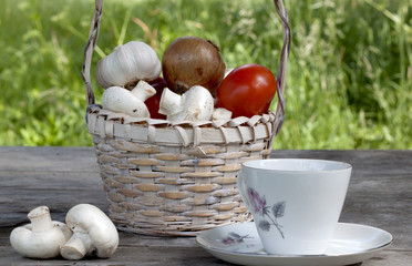 Wall Mural - Making food for a picnic