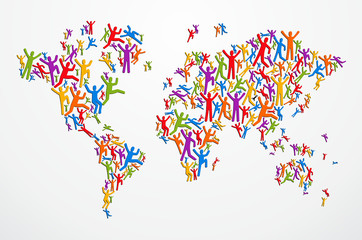Poster - Diverstiy people concept world map