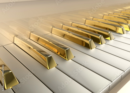 Dekoracja na wymiar  zloty-fortepian