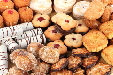 Canvas Print - Mix of sweet cookies close-up.