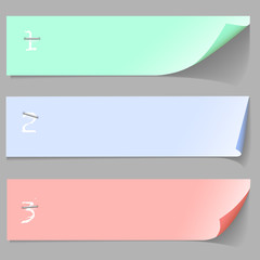 Poster - three horizontal numbered paper banners