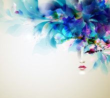Beautiful Abstract Women With Abstract Design Elements