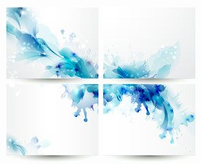 Fotomurales - Brochure backgrounds with Abstract blue elements