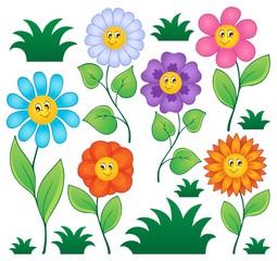 Poster - Cartoon flowers collection 1