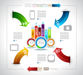 Poster - Infographic design template with paper tags