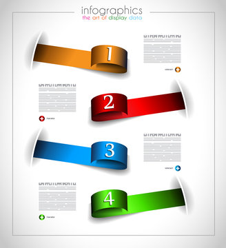 Infographic design template with paper tags