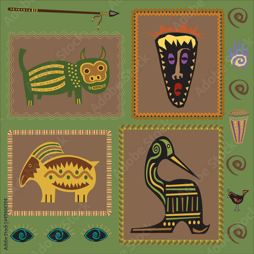 Fototapeta na wymiar Set of African design elements