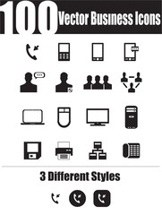 Canvas Print - 100 Vector Business Icons