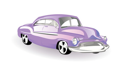 Retro purple car