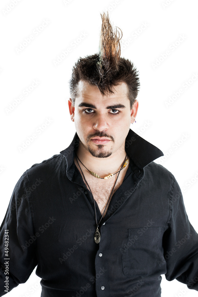 Young Punk Man With Mohawk Hairdo Foto Poster Wandbilder