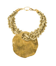 Big Raw Gold Pendant Necklace