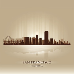 San Francisco, California skyline city silhouette