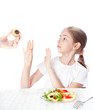 © Natalya Antoshchenko - girl refuses cake and chooses salad