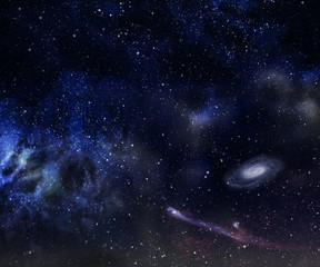 Wall Mural - space background with nebula and galaxy.