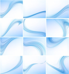 Wall Mural - Abstract blue colorful business wave vector set