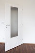 White door with glass panels