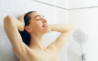 Wall Mural - girl at the shower