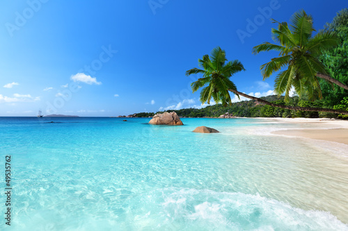 Obraz w ramie Anse Lazio beach at Praslin island, Seychelles