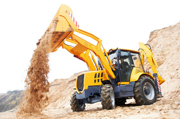 Poster - Excavator Loader with backhoe works