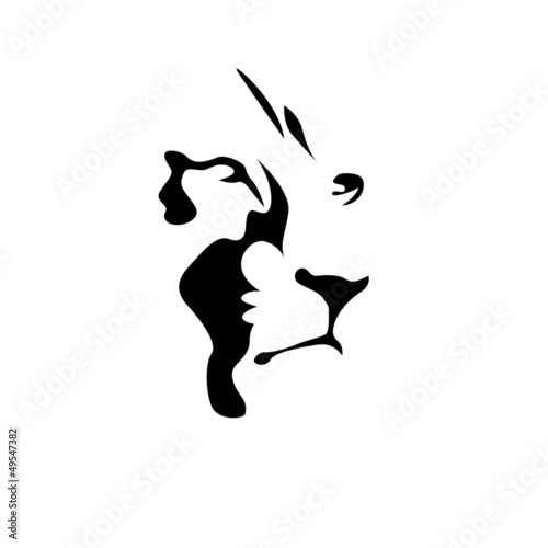 Naklejka - mata magnetyczna na lodówkę Logo Lion, strength and courage concept # Vector