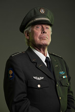 US Military General In Uniform. Studio Portrait.