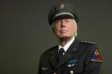 US Military General In Uniform. Studio Portrait.