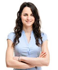 Wall Mural - Young woman portrait with folded arms