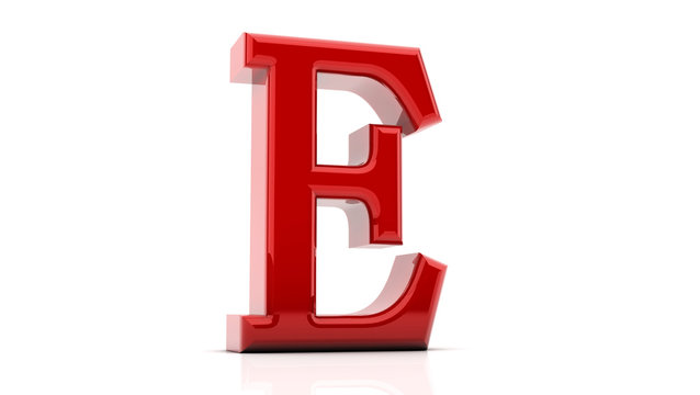 3d rendering of the letter E