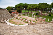 Amphitheatre Steps And Mausoleum In Ostia Antica - Rome